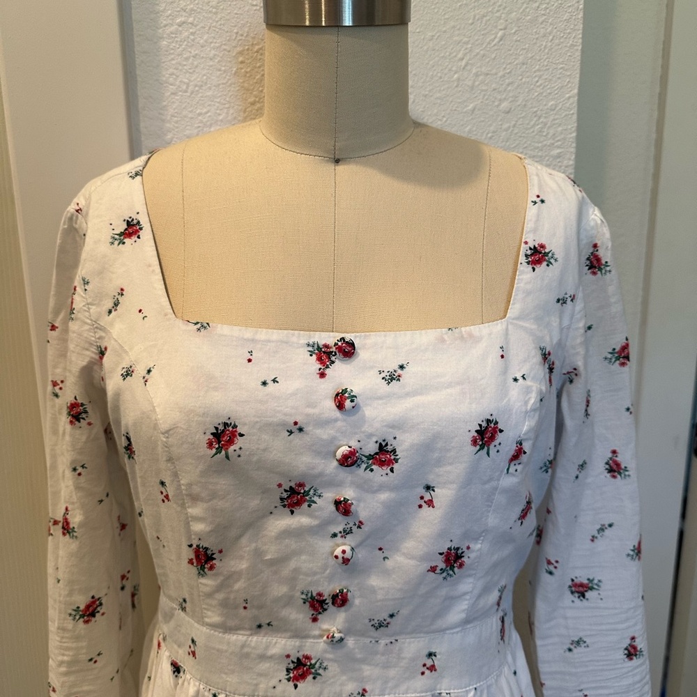 eShakti Floral Midi Long Sleeve Dress - Picture 3 of 9